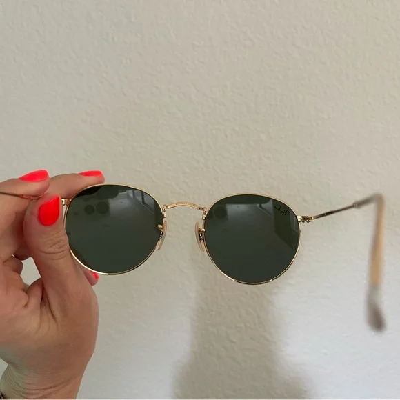 Ray-Ban G15 Round Green & Gold Sunglasses - Picture 4 of 7